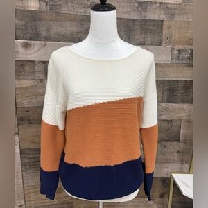 Evolution by Cyrus Navy Cream Rust Color Block